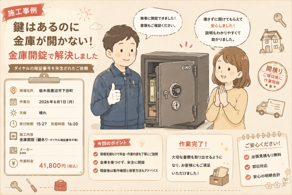 【栃木県鹿沼市下田町】金庫のダイヤルの暗証番号がわかりませんの画像イメージ