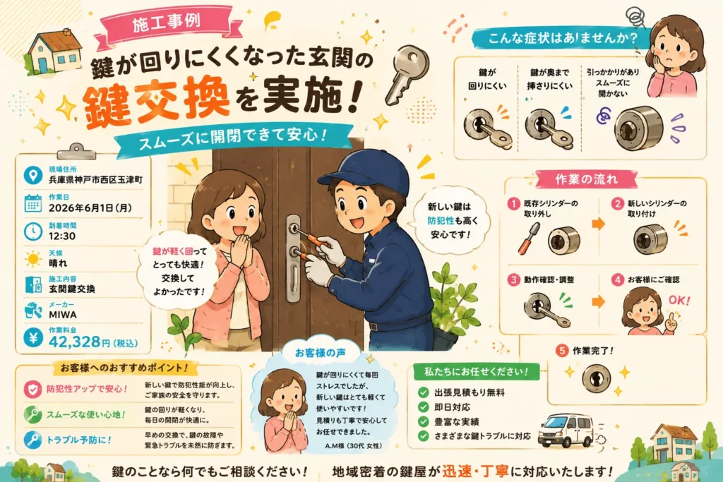 【兵庫県神戸市西区玉津町】鍵の交換がしたいの画像イメージ