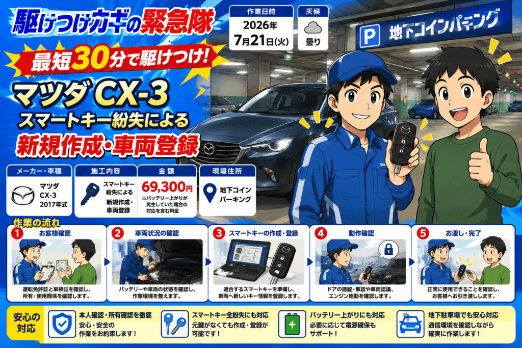 【東京都新宿区上落合】イモビライザー・スマートキー