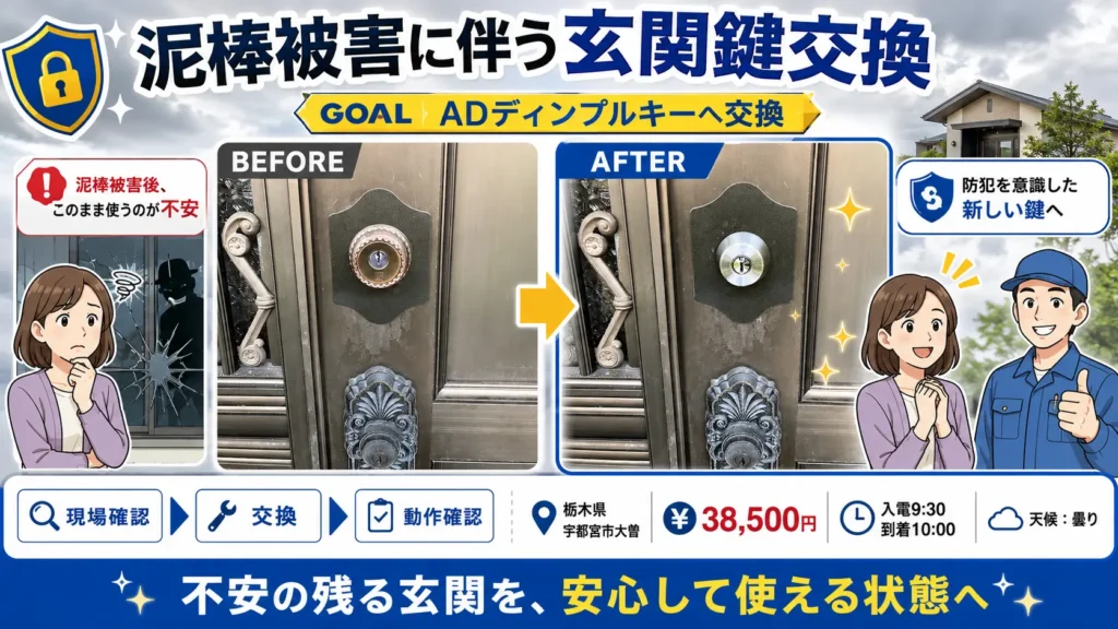 【栃木県宇都宮市大曽】鍵の交換がしたいの画像イメージ
