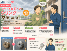 【福岡県福岡市城南区】鍵の交換がしたいの画像イメージ