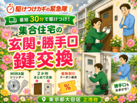【東京都大田区上池台】鍵の交換がしたいの画像イメージ