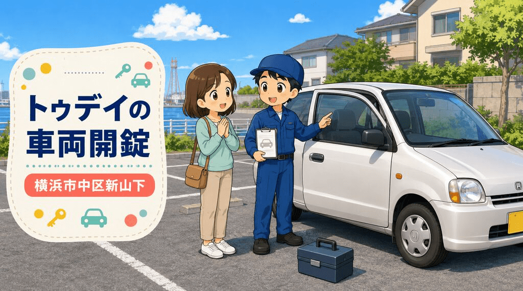 【神奈川県横浜市中区新山下】車の鍵を開けたい（インロック鍵開け）