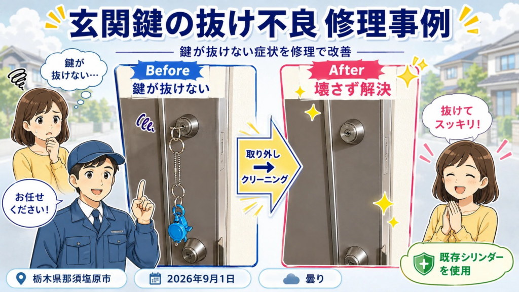 【栃木県那須塩原市沓掛】鍵の修理がしたいの画像イメージ