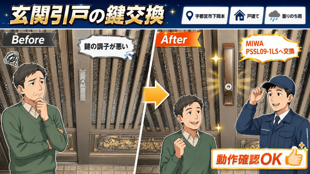 【栃木県宇都宮市下岡本】鍵の交換がしたい