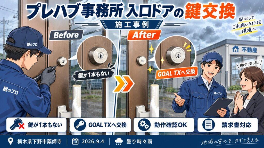 【栃木県下野市薬師寺】事務所店舗の鍵
