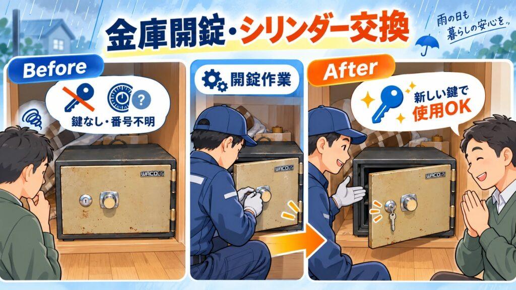 【栃木県宇都宮市塙田】金庫のカギを開けたい