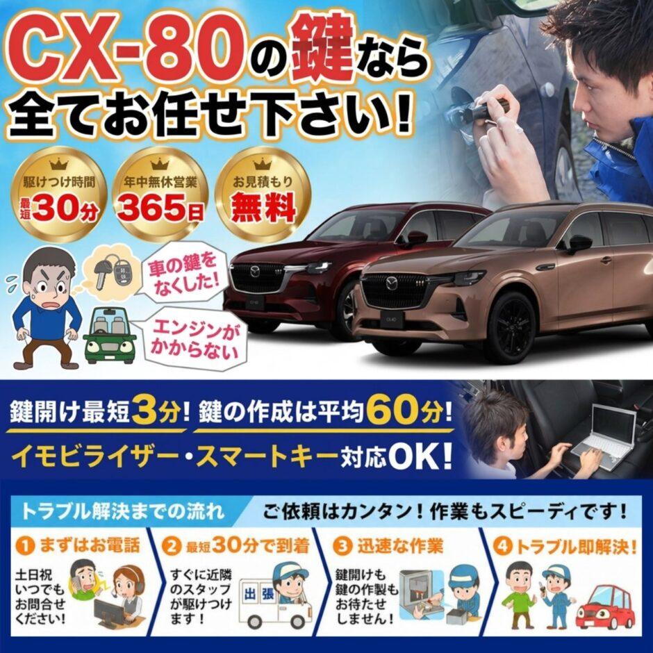 紛失した車の鍵イモビライザースマートキーすぐ作成！CX-80の鍵紛失(スマートキー・イモビライザー対応)