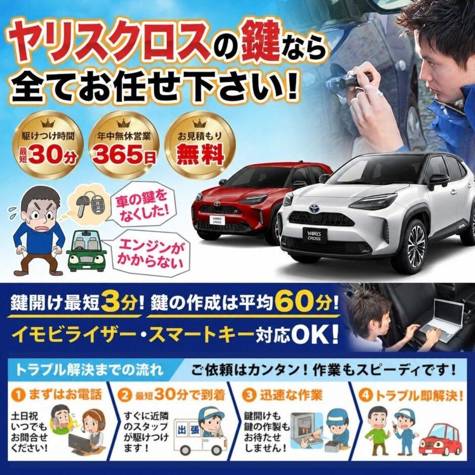 紛失した車の鍵イモビライザースマートキーすぐ作成！ヤリスクロスの鍵紛失(スマートキー・イモビライザー対応)