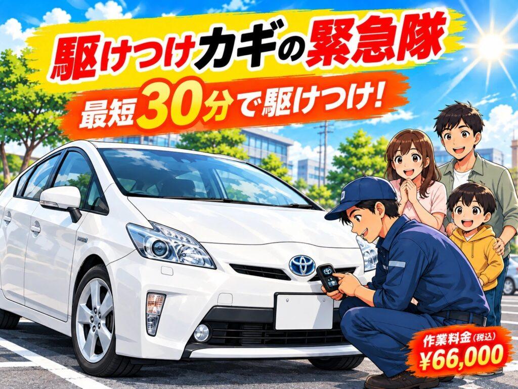【静岡県静岡市葵区】プリウス （ZVW30）スマートキーが1本もない！その場で新しいスマートキーを作成  